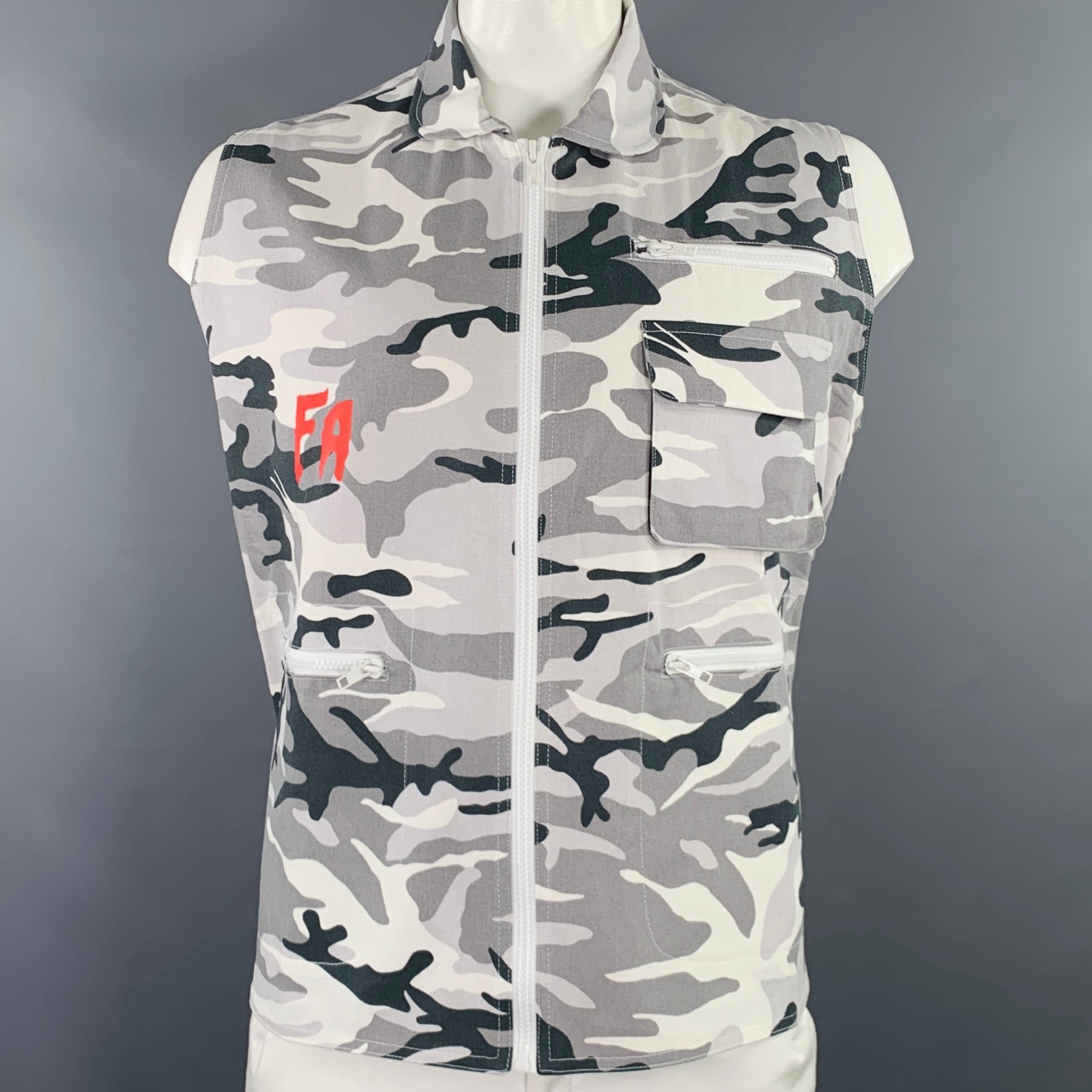 Fuckingawesome Size Xl Grey Black White Camo Cotton Cargo Vest